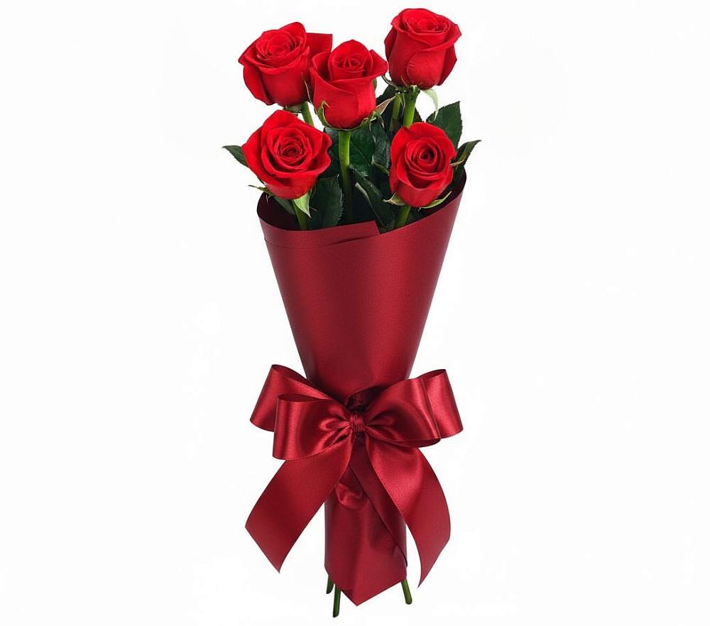 Букет 5 Красных роз Эдлесс Лав в Зеленый Бор