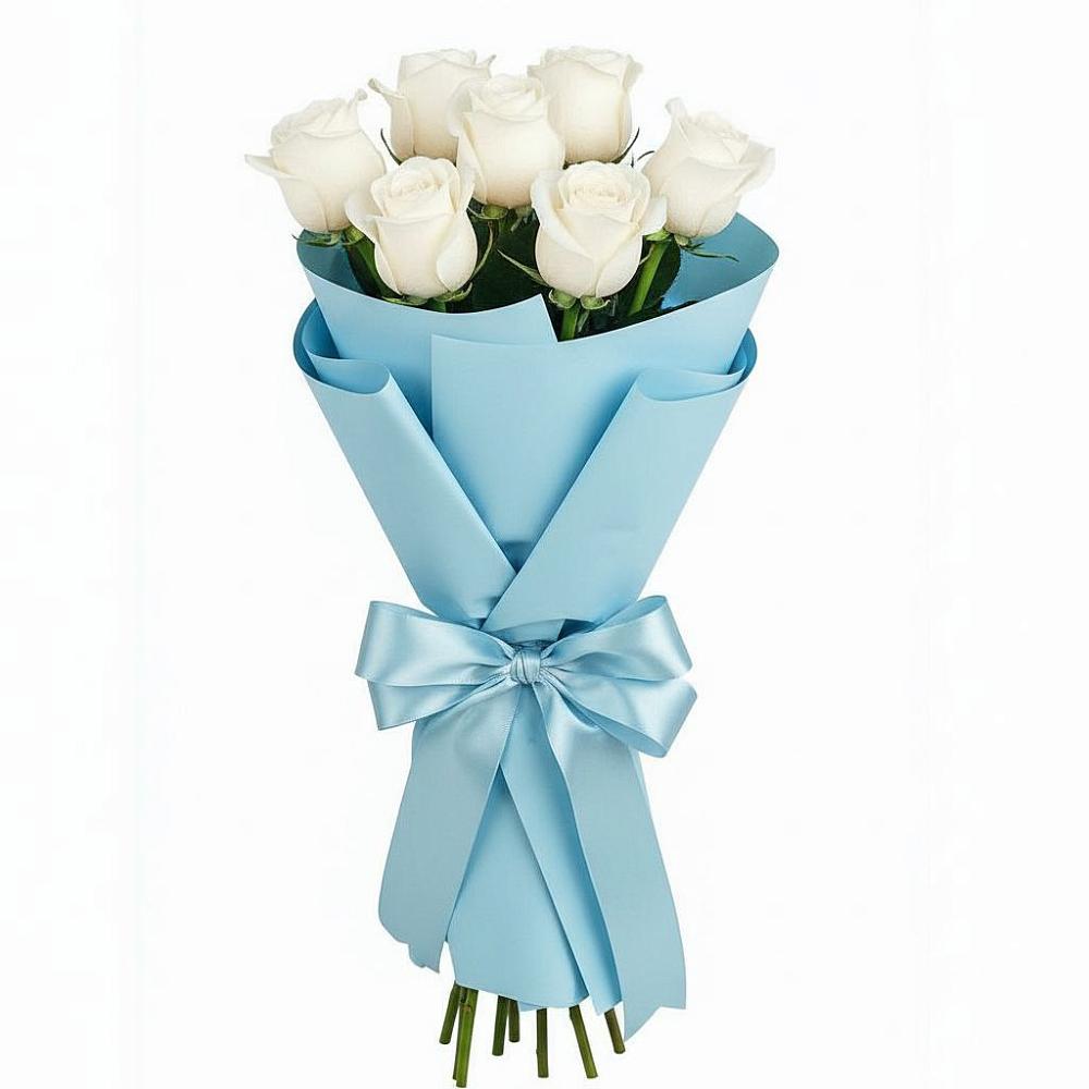 Букет 7 белых роз Проуд в Зеленый Бор