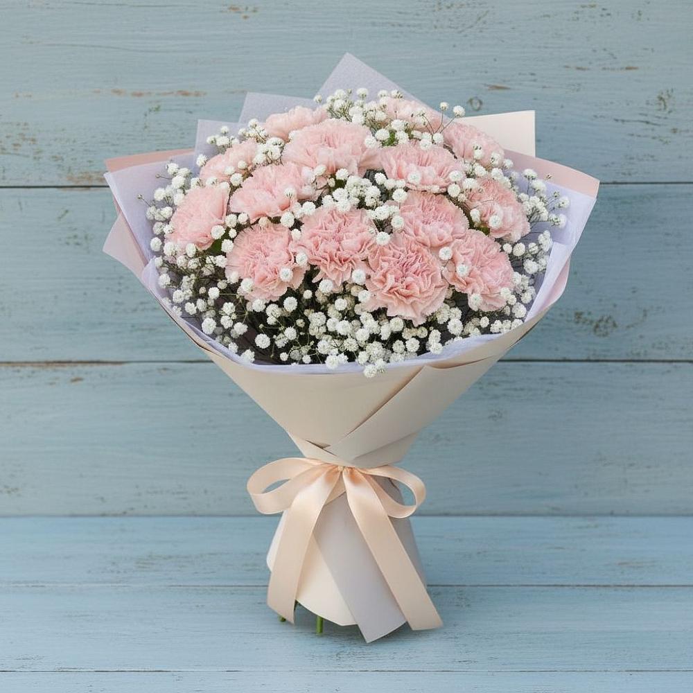 Букет цветов из: Гвоздики в Зеленый Бор