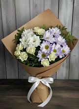Букет цветов из:  Хризантемы и Розы в Зеленый Бор