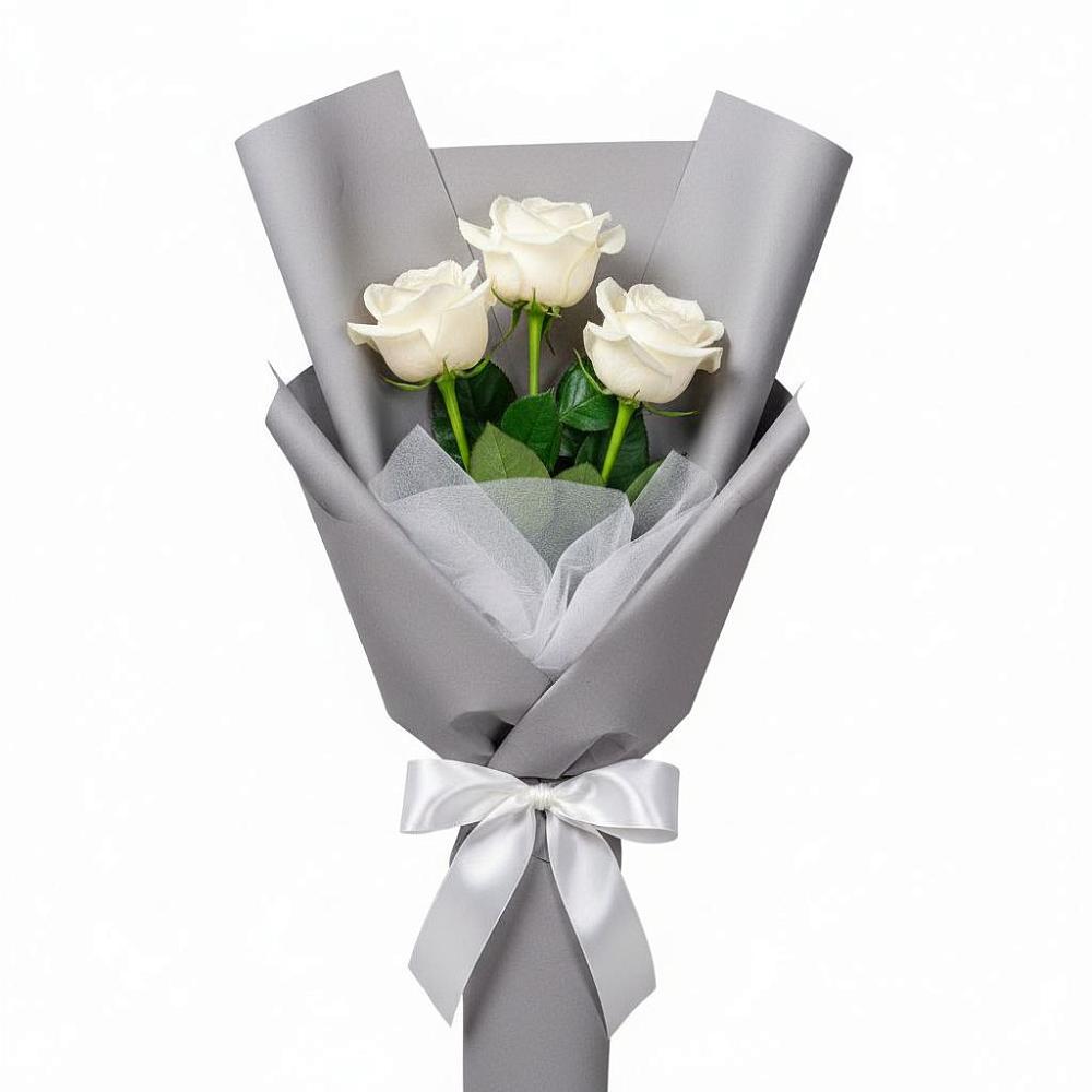 Букет 3 белые розы в Зеленый Бор