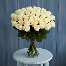 Букет 51 Белая роза Эдлесс Лав #REPLACE_PRED# Зеленый Бор