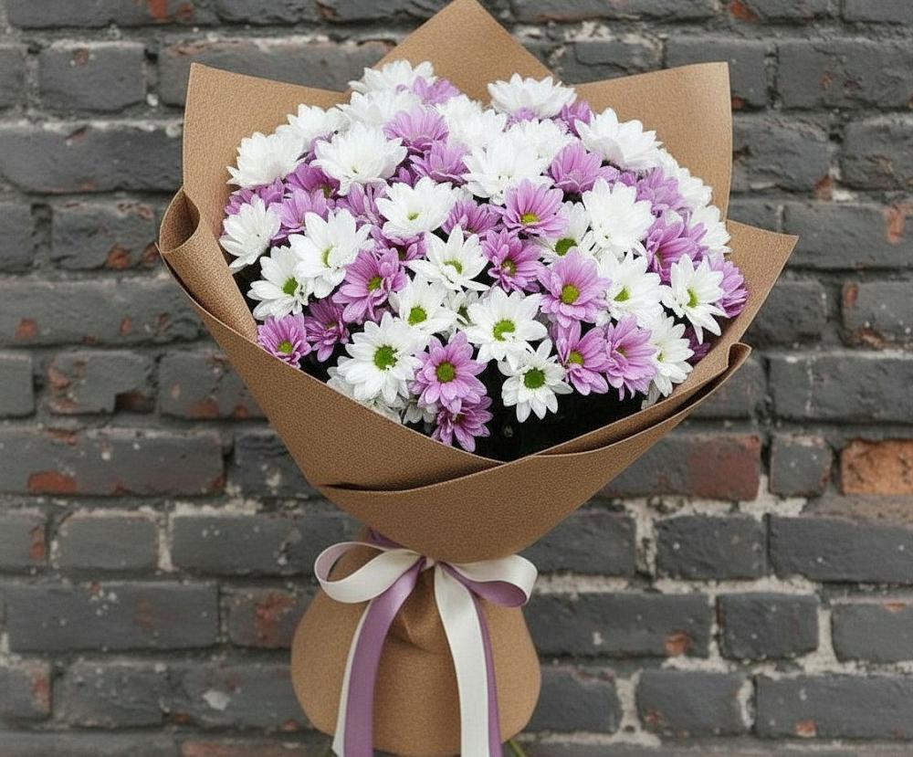 Букет цветов из: Хризантемы в Зеленый Бор