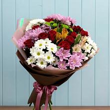 Букет цветов из:  Розы, Хризантемы и Альстромерии в Зеленый Бор