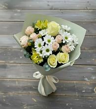 Букет цветов из:  Альстромерии, Розы и Хризантемы в Зеленый Бор