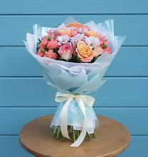 Букет цветов из:  Хризантемы и Розы в Зеленый Бор