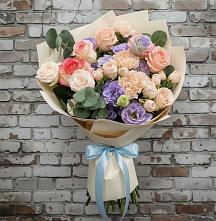 Букет цветов из:  Розы, Лизиантусы и Гвоздики в Зеленый Бор